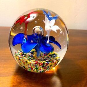 Glass paperweight 3 1/2” x 3”